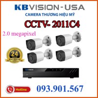 Lắp trọn bộ 4 camera quan sát KBvision CCTV - 2011C4