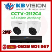 Lắp đặt trọn bộ 2 camera quan sát KBVISION CCTV-2112C4