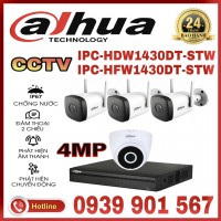 LẮP ĐẶT TRỌN BỘ 4 CAMERA IP QUAN SÁT DAHUA CCTV-1430DT-STW