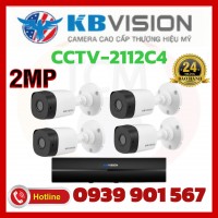 Lắp trọn bộ 4 camera quan sát KBvision CCTV - 2111C4