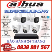 LẮP ĐẶT BỘ 5 CAMERA QUAN SÁT DAHUA CCTV-HFW1339DTK1-SW-PV