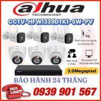 LẮP ĐẶT BỘ 6 CAMERA QUAN SÁT DAHUA CCTV-HFW1339DTK1-SW-PV