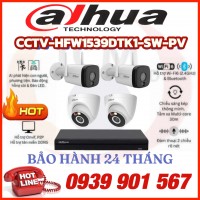 LẮP ĐẶT BỘ 4 CAMERA QUAN SÁT DAHUA CCTV-HFW1539DTK1-SW-PV