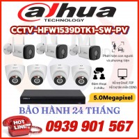 LẮP ĐẶT BỘ 7 CAMERA QUAN SÁT DAHUA CCTV-HFW1339DTK1-SW-PV