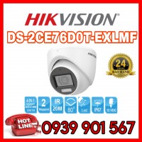 Camera HDTVI 2MP Dome Dual Light HIKVISION DS-2CE76D0T-EXLMF