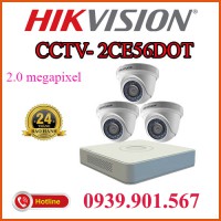 Lắp đặt trọn bộ 3 camera quan sát CCTV - 2CE56D0T