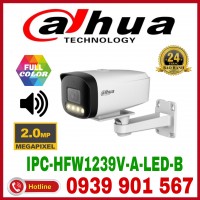 Camera thân IP Full-color ngoài trời Dahua IPC-HFW1239V-A-LED-B