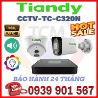 LẮP ĐẶT BỘ 2 CAMERA QUAN SÁT TIANDY CCTV-TC-C320N