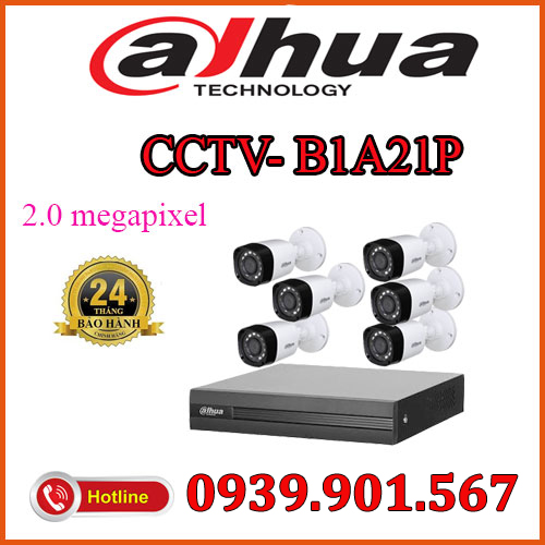 Lắp đặt trọn bộ 6 camera quan sátCCTV-B1A21P 