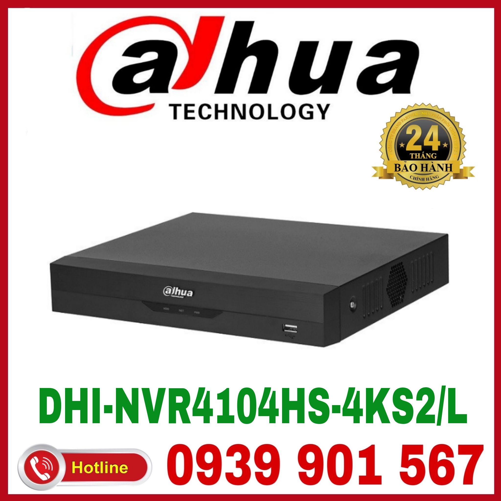 Đầu ghi hình camera IP 4 kênh DAHUA DHI-NVR4104HS-4KS2/L