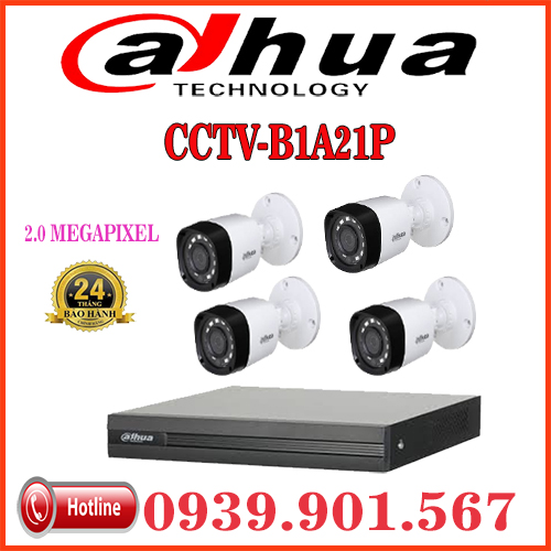  Lắp đặt trọn bộ 4 camera quan sát DAHUA HAC-B1A21P