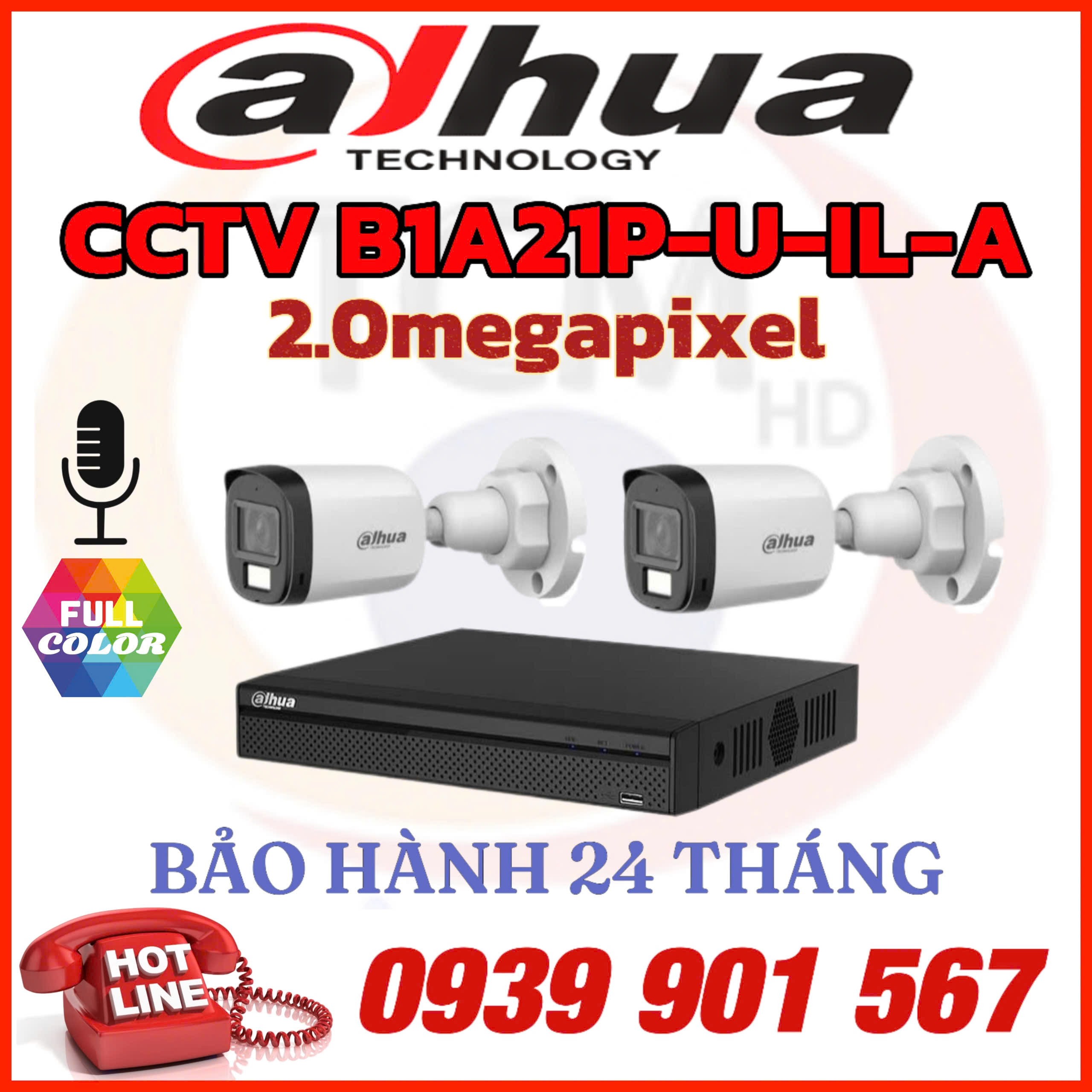 Lắp đặt trọn bộ 02 camera quan sát CCTV-HAC-B1A21P-U-IL-A
