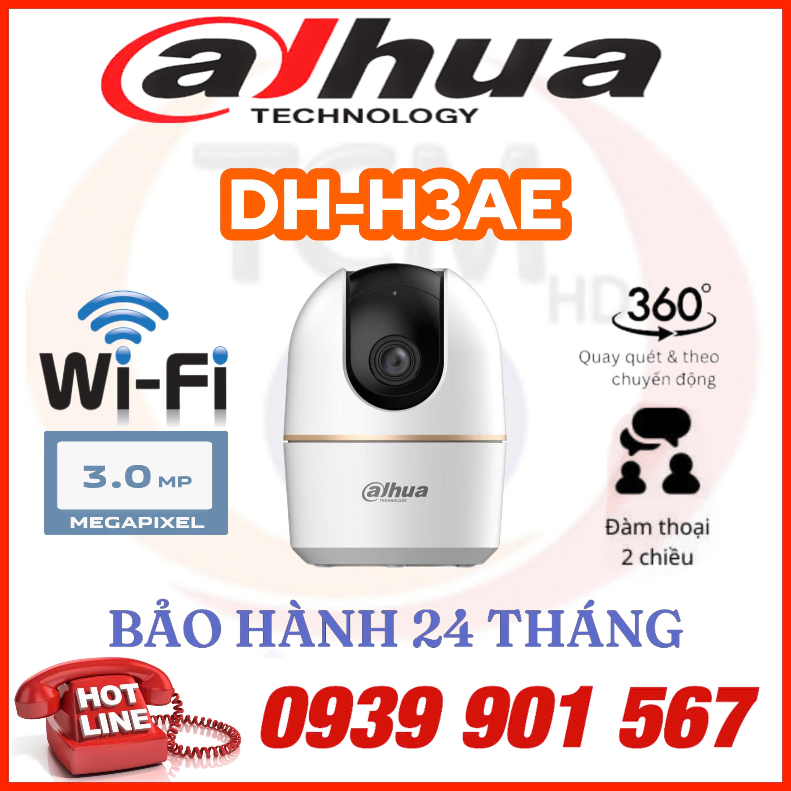 CAMERA WIFI QUAY QUÉT TRONG NHÀ HERO A1 3MP DAHUA DH-H3AE