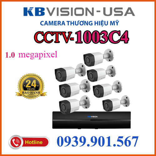 Trọn Bộ 7 Camera Quan Sát  KBvision CCTV-1003C4