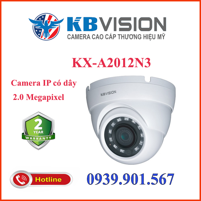 Camera IP Dome hồng ngoại 2.0 Megapixel KBVISION KX-A2012TN3