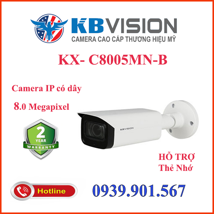 Camera IP hồng ngoại 8.0 Megapixel KBVISION KX-C8005MN-B