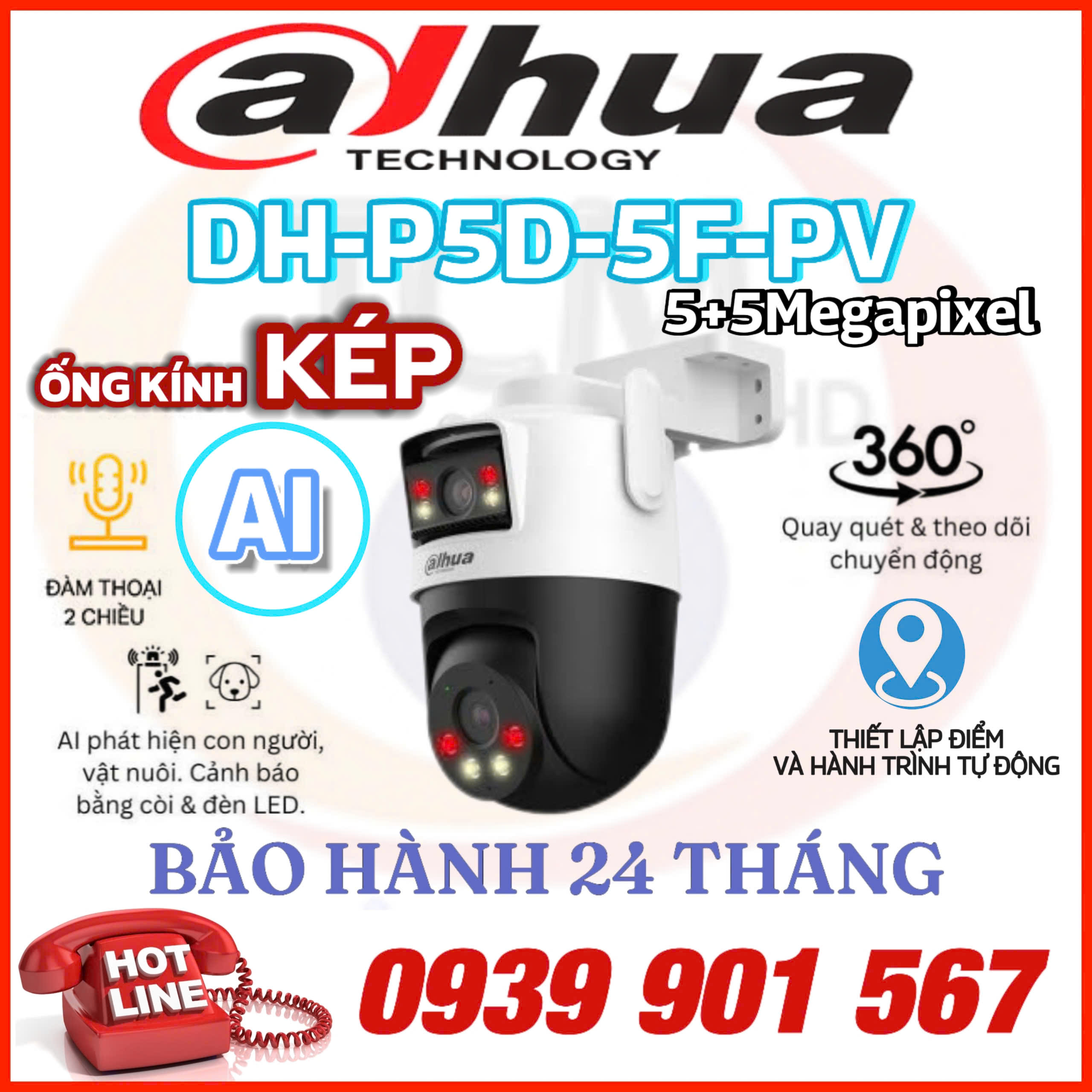 Camera Wifi DAHUA Picoo Dual D1 10MP (DH-P5D-5F-PV)
