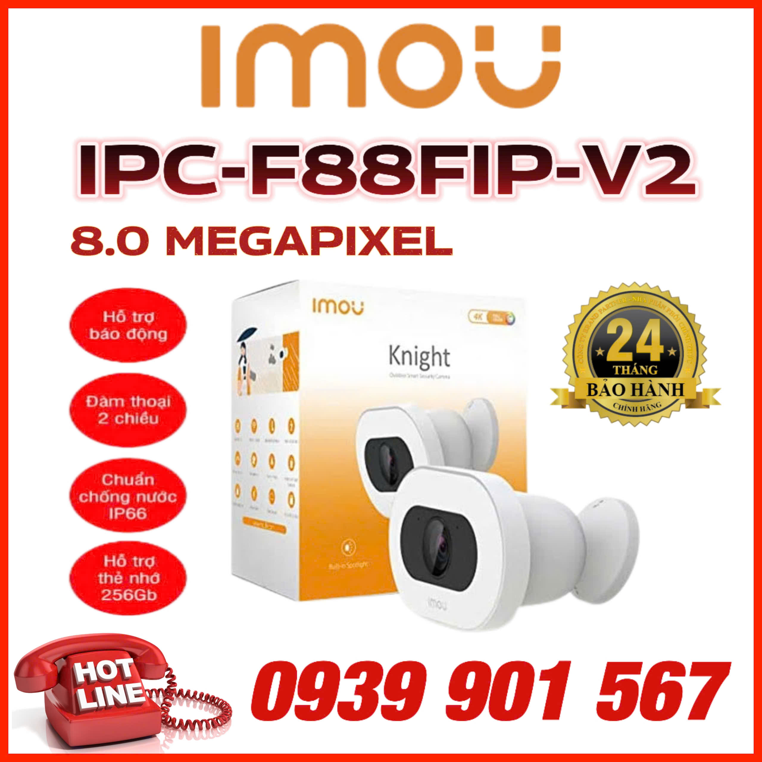 Camera IP Wifi Full Color 4K IMOU IPC-F88FIP-V2