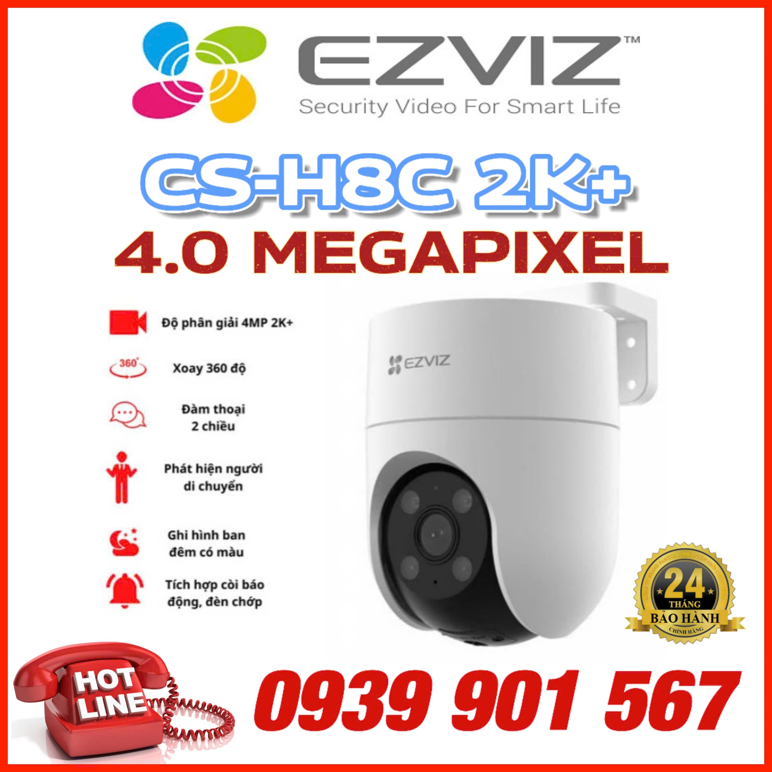 Camera WiFi EZVIZ H8C 2K+ 4MP tích hợp Ai thông minh