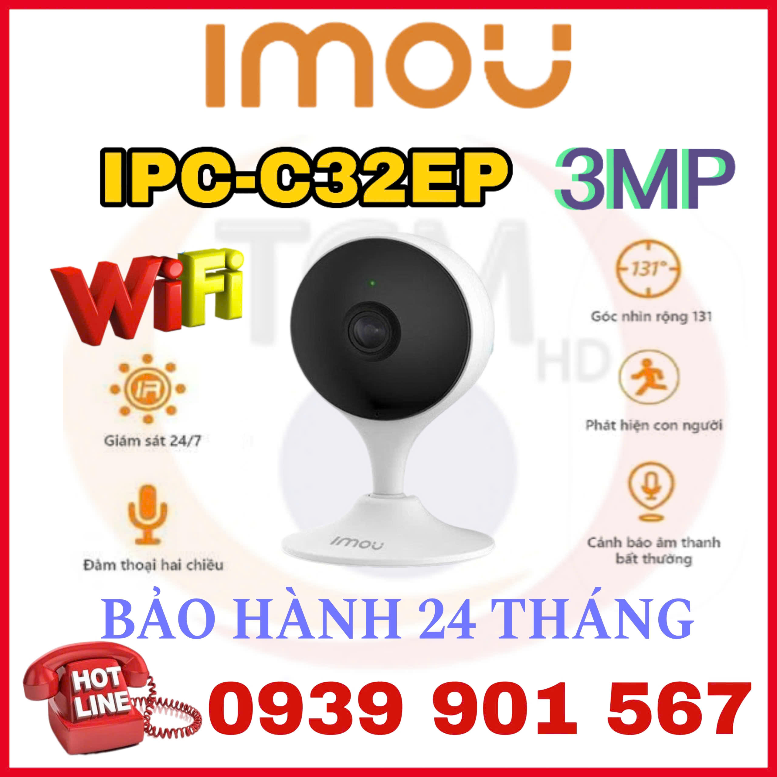 Camera IP hồng ngoại không dây 3.0 Megapixel DAHUA IPC-C32EP-IMOU