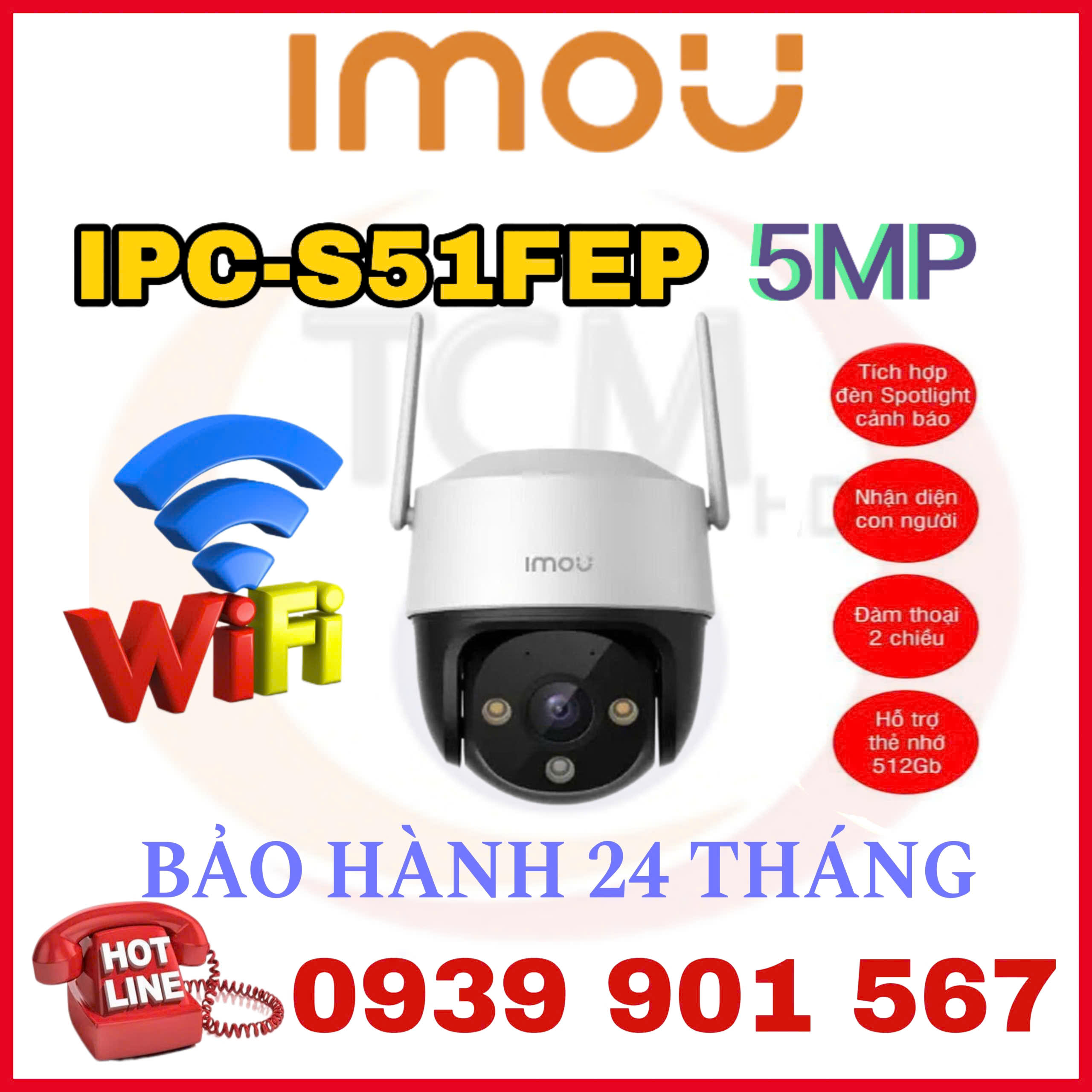 Camera Wifi Full Color IMOU IPC-S51FEP (Cruiser SE+ 5MP)
