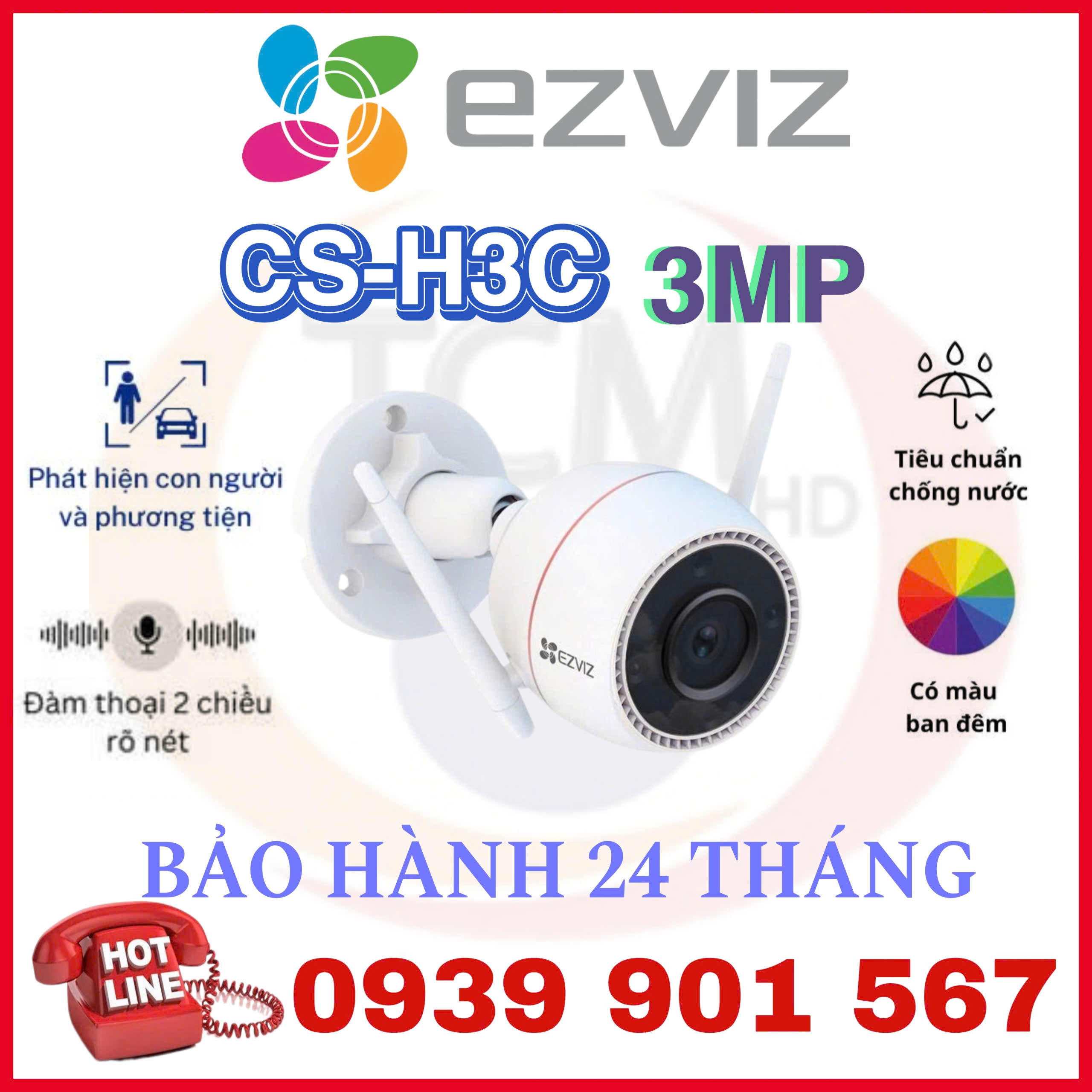 Camera WiFi thông minh ngoài trời 3MP EZVIZ H3C 2K
