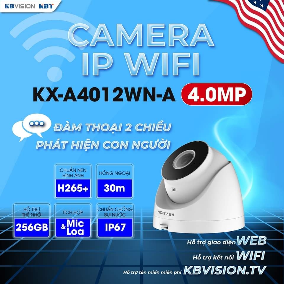 CAMERA IP WIFI Dome KBVISION KX-A4012WN-A 4.0MP - Vi Tính Phát Đạt