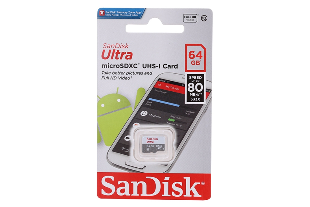 Thẻ nhớ Sandisk MicroSD 64GB class 10_U1