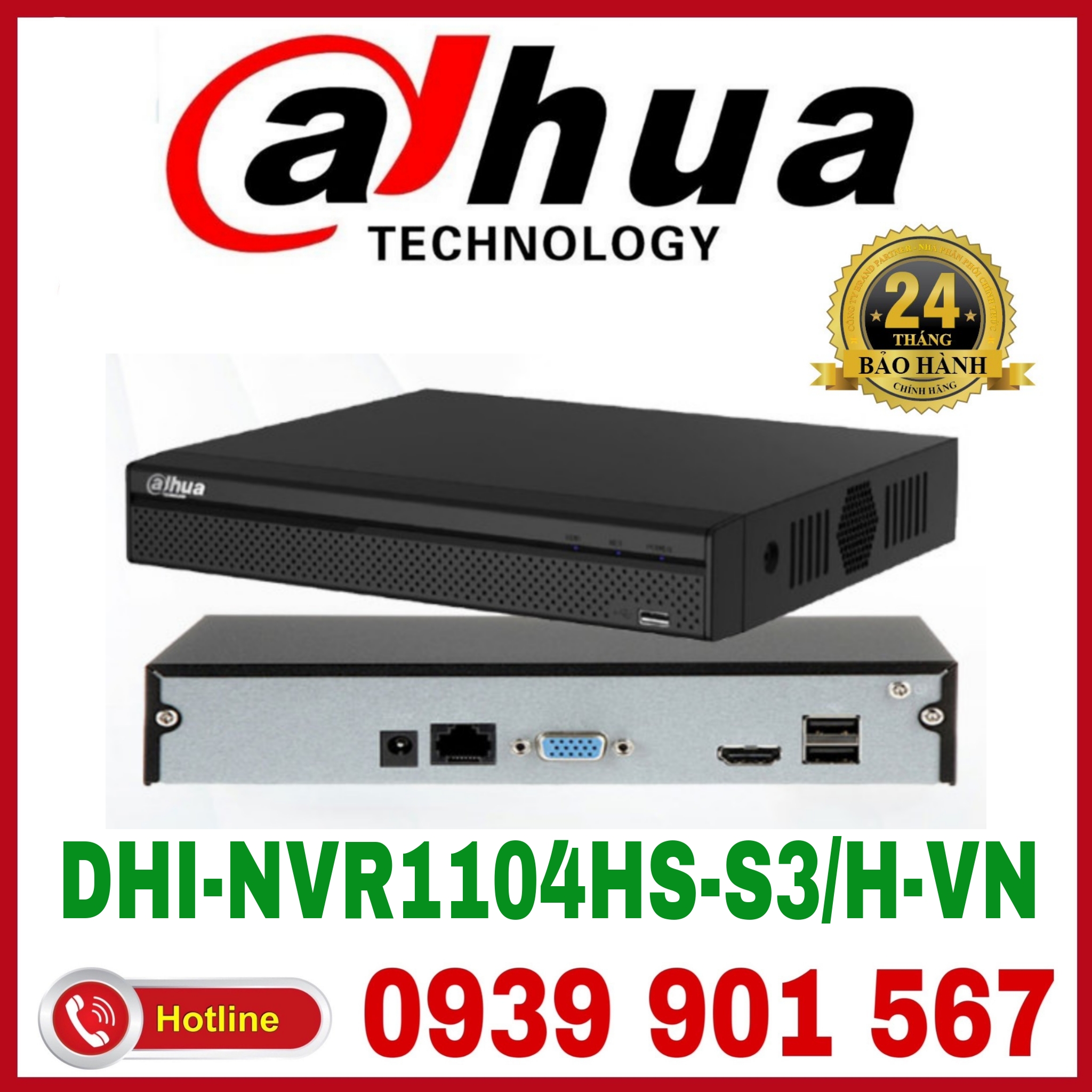 Đầu ghi hình camera IP 4 kênh DAHUA DHI-NVR1104HS-S3/H-VN