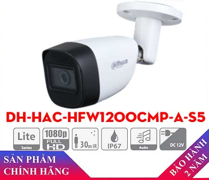 Camera HDCVI 2MP DAHUA DH-HAC-HFW1200CMP-A-S5 