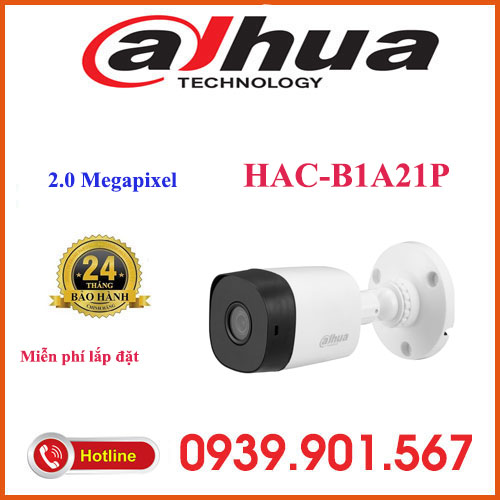 Camera HDCVI hồng ngoại 2.0 Megapixel DAHUA HAC-B1A21P