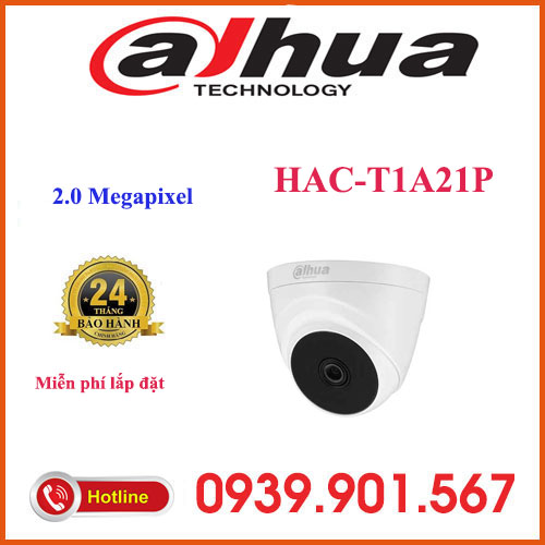 Camera Dome HDCVI hồng ngoại 2.0 Megapixel DAHUA HAC-T1A21P