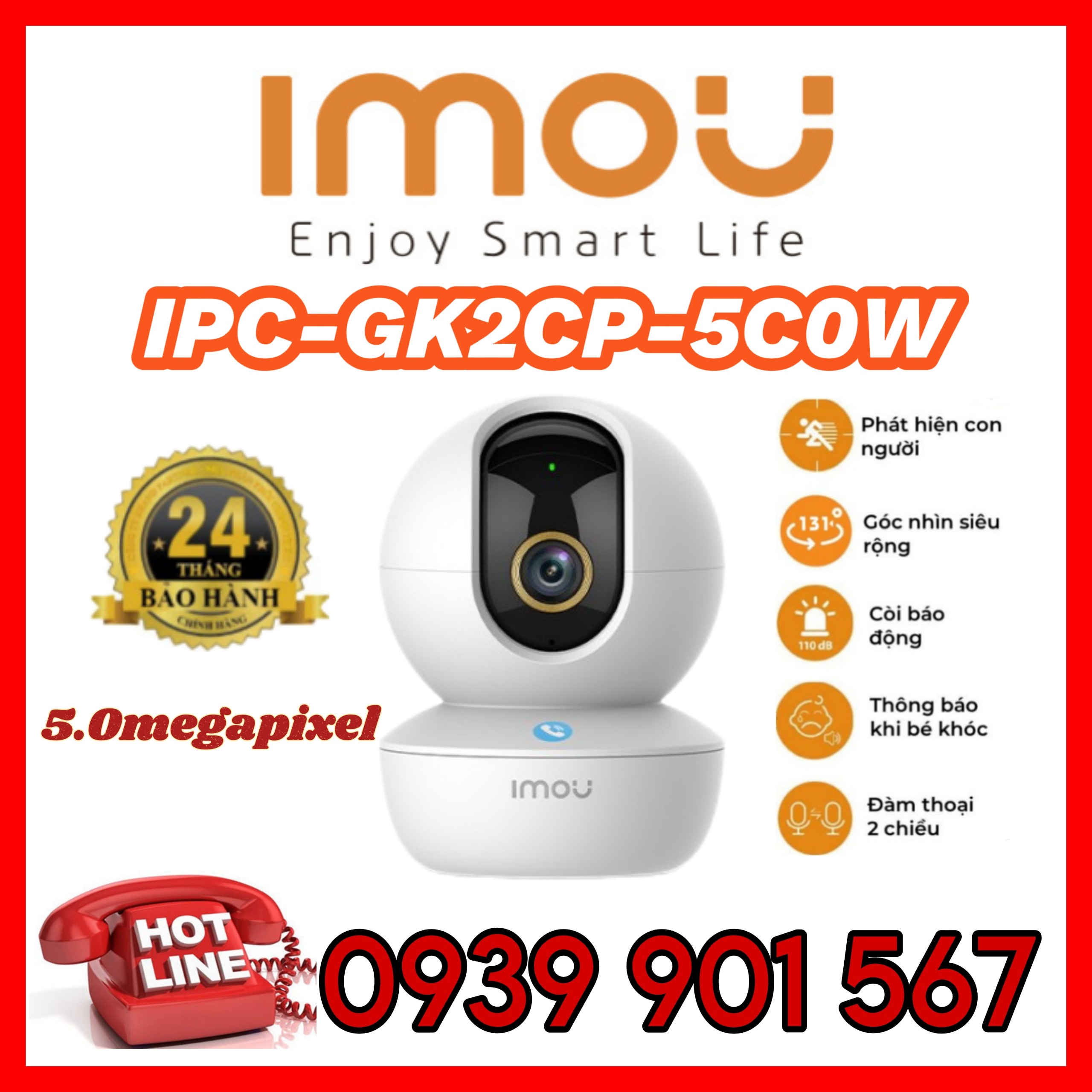 Camera gọi về app Imou Ranger RC GK2CP-5C0WR 5MP