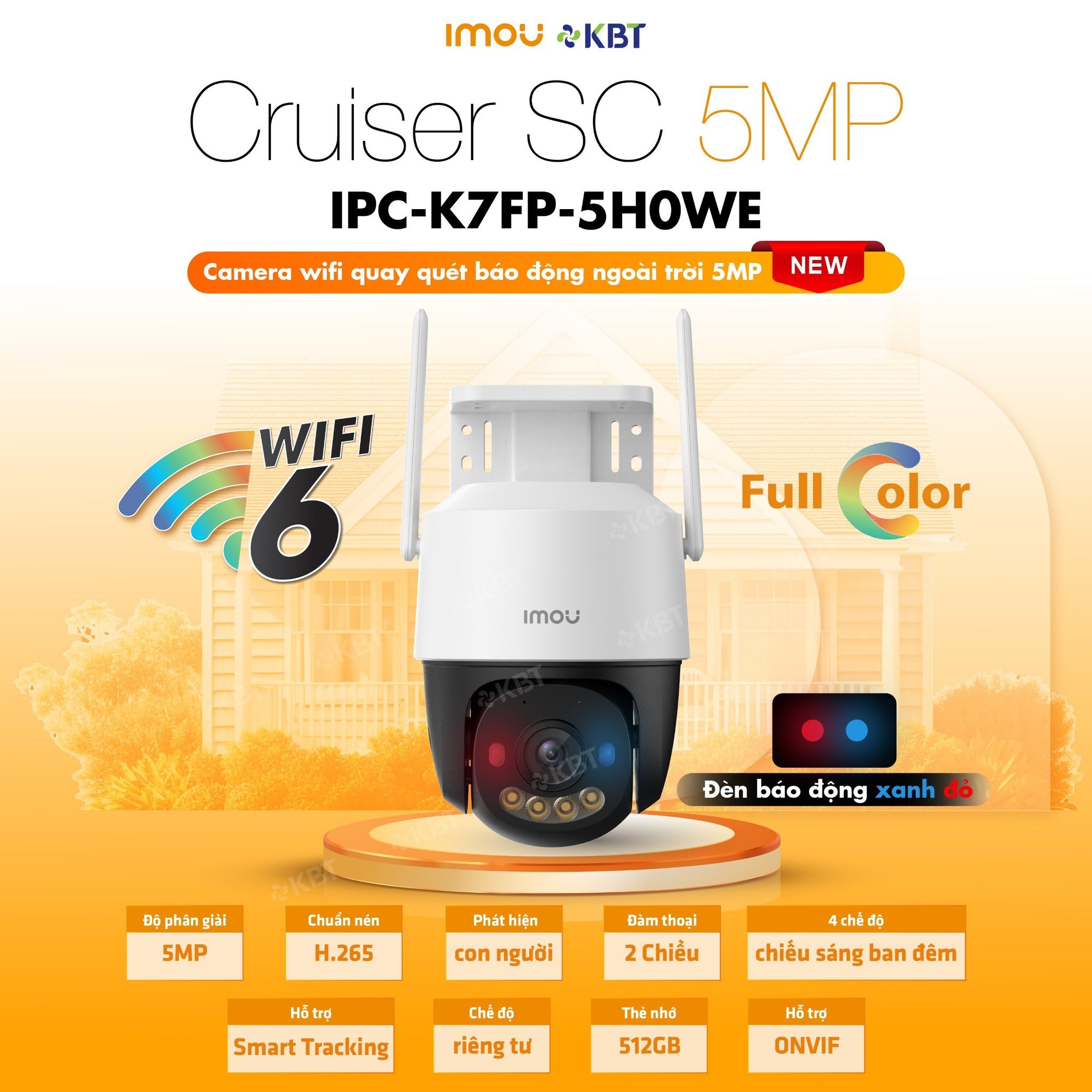 Camera ngoài trời Cruiser SC IMOU IPC-K7FP-5H0WE 3K 5MP