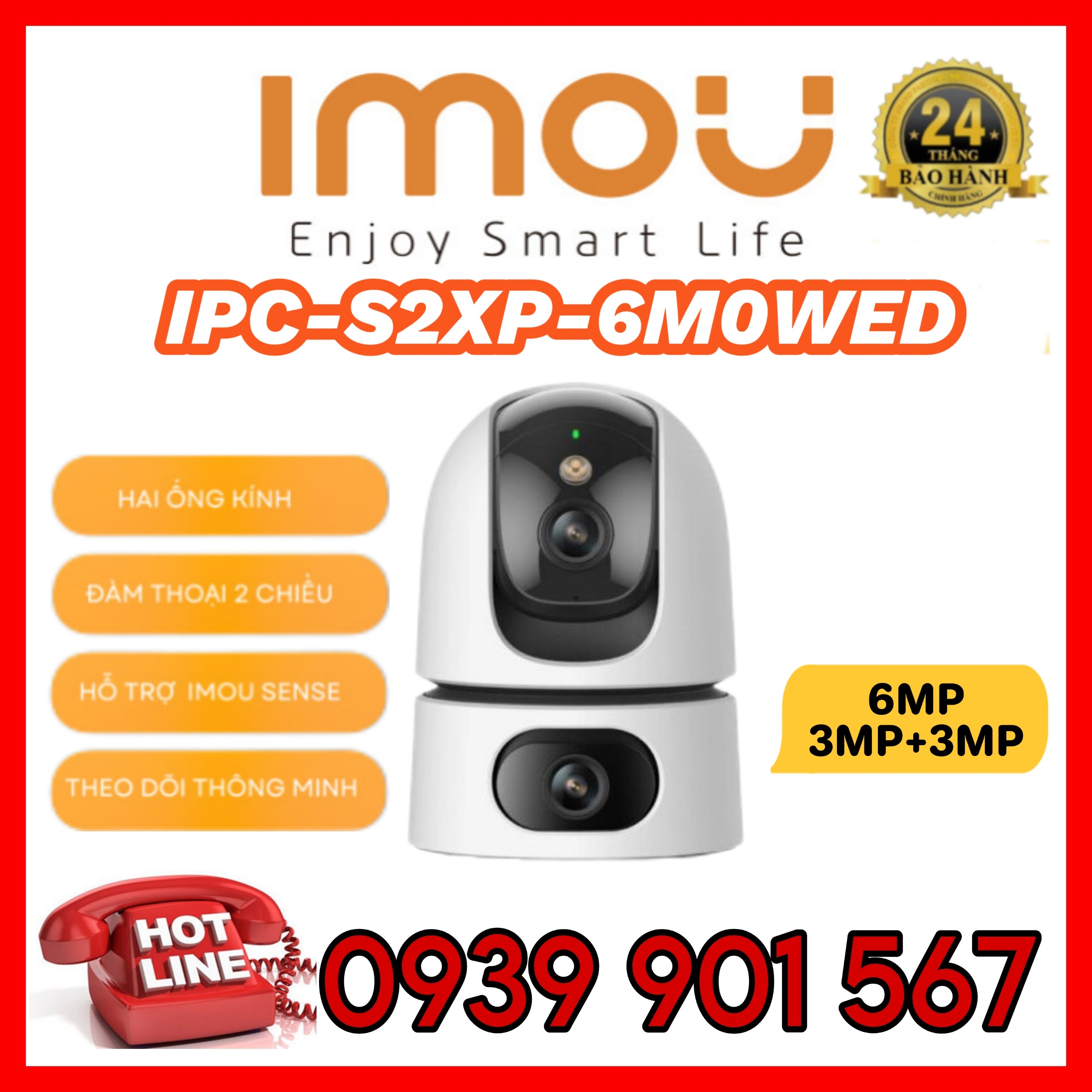 Camera iMOU Ranger Dual 6MP IPC-S2XP-6M0WED 2 Mắt Trong nhà