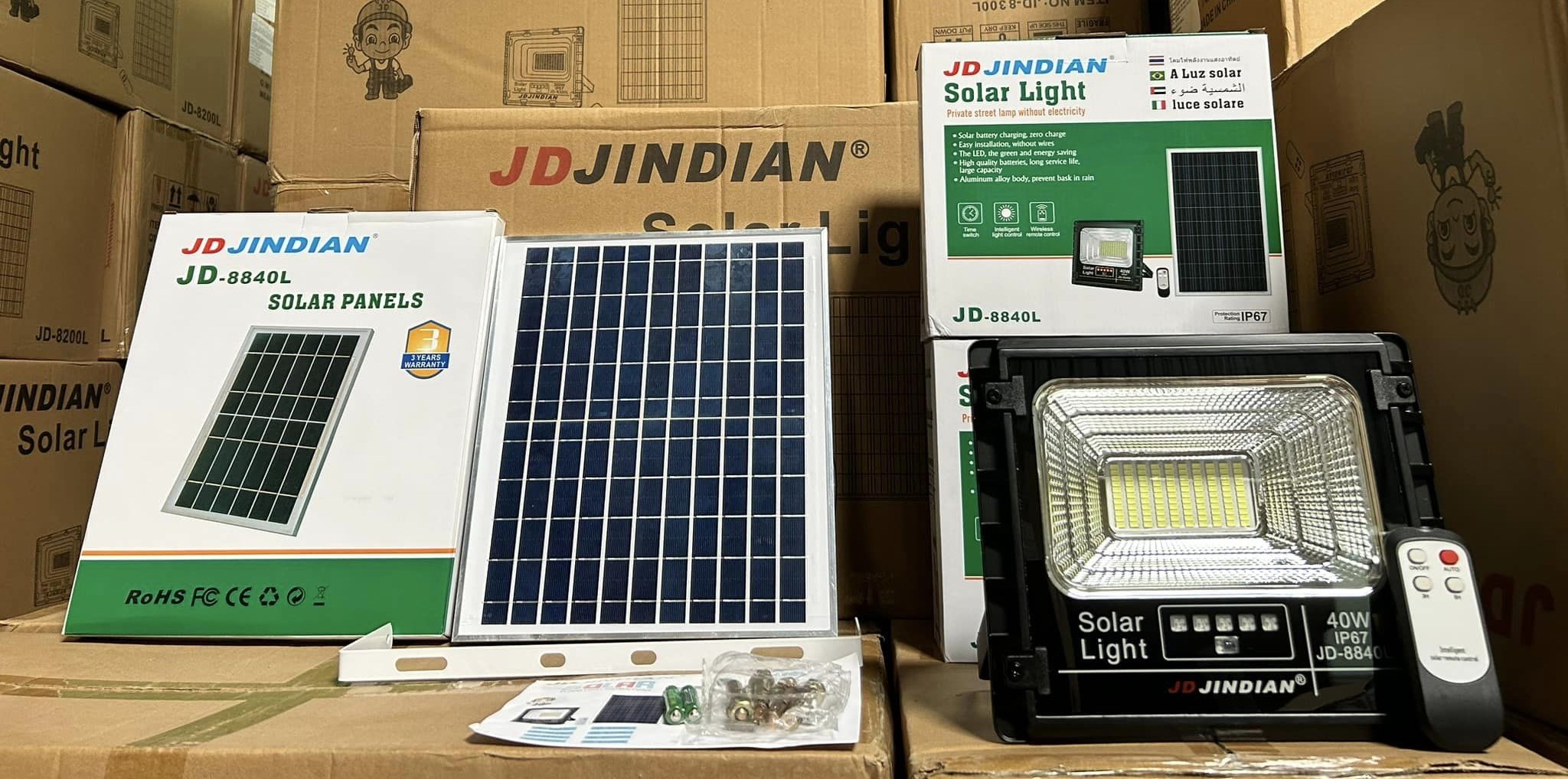 Đèn Năng Lượng Mặt Trời 40W Jindian JD-8840L