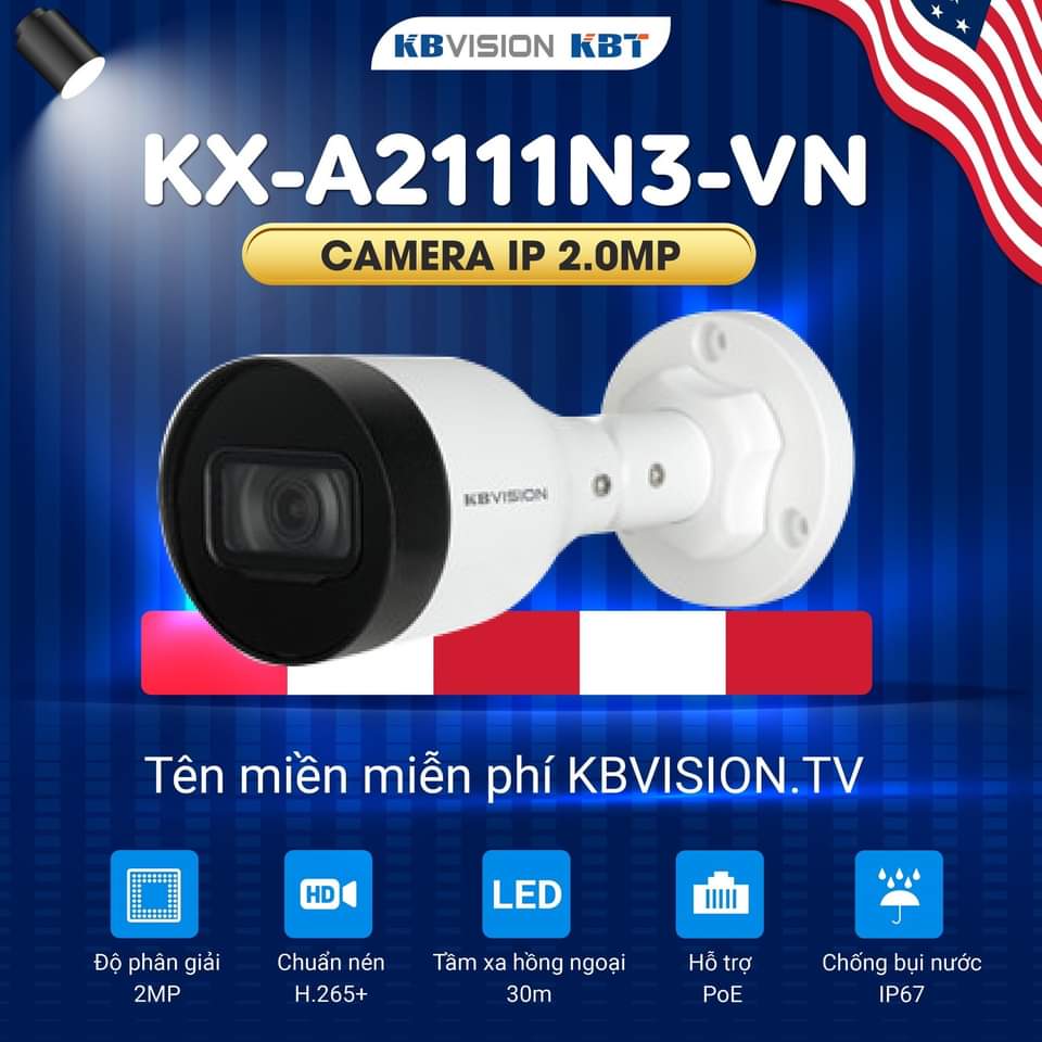 Camera IP Bullet 2MP KBVISION KX-A2111N3