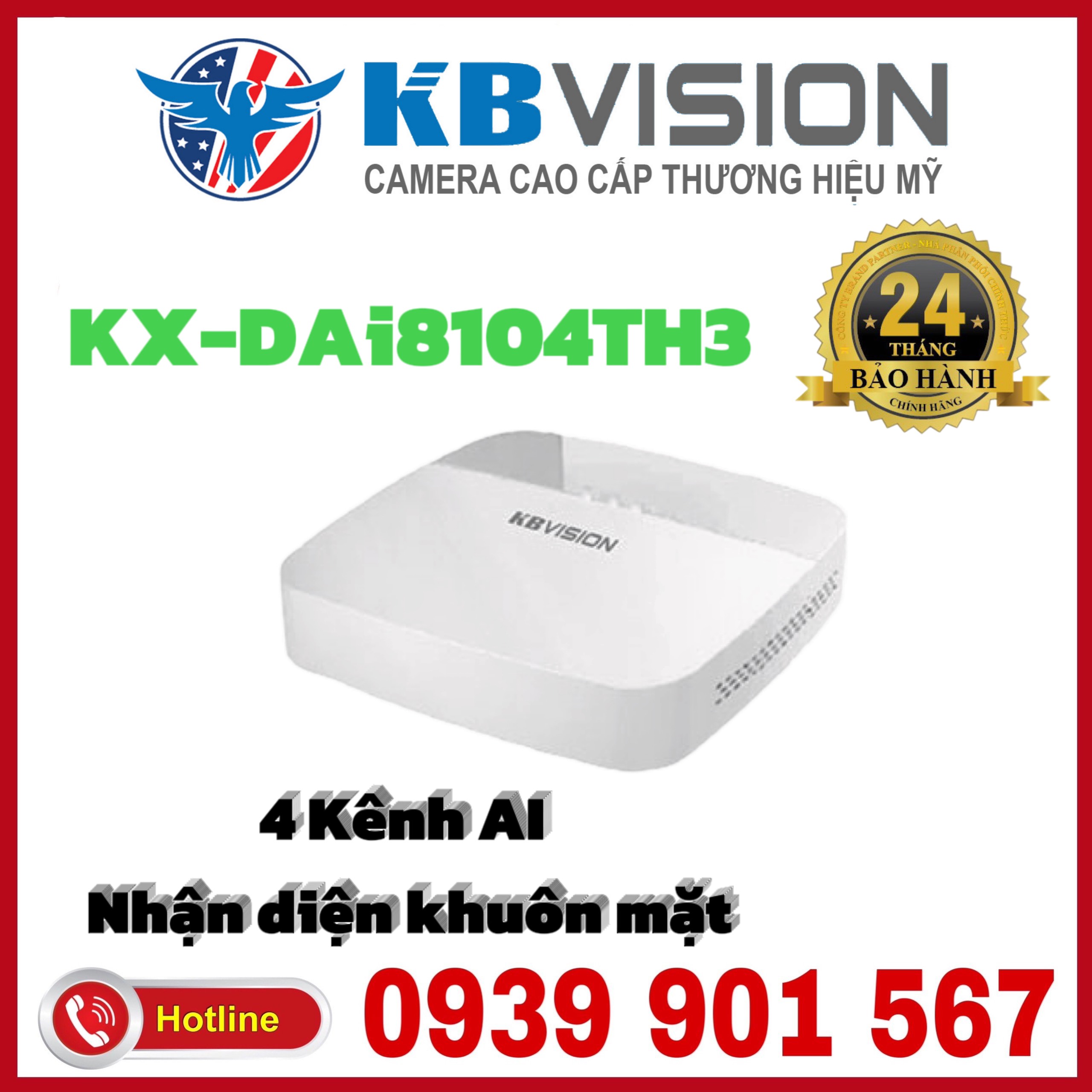 Đầu ghi hình 4 kênh 5 in 1 KBVISION KX-DAi8104TH3