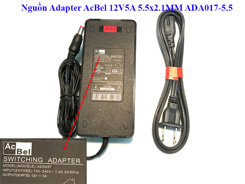 Nguồn Adapter AcBel 12V5A 