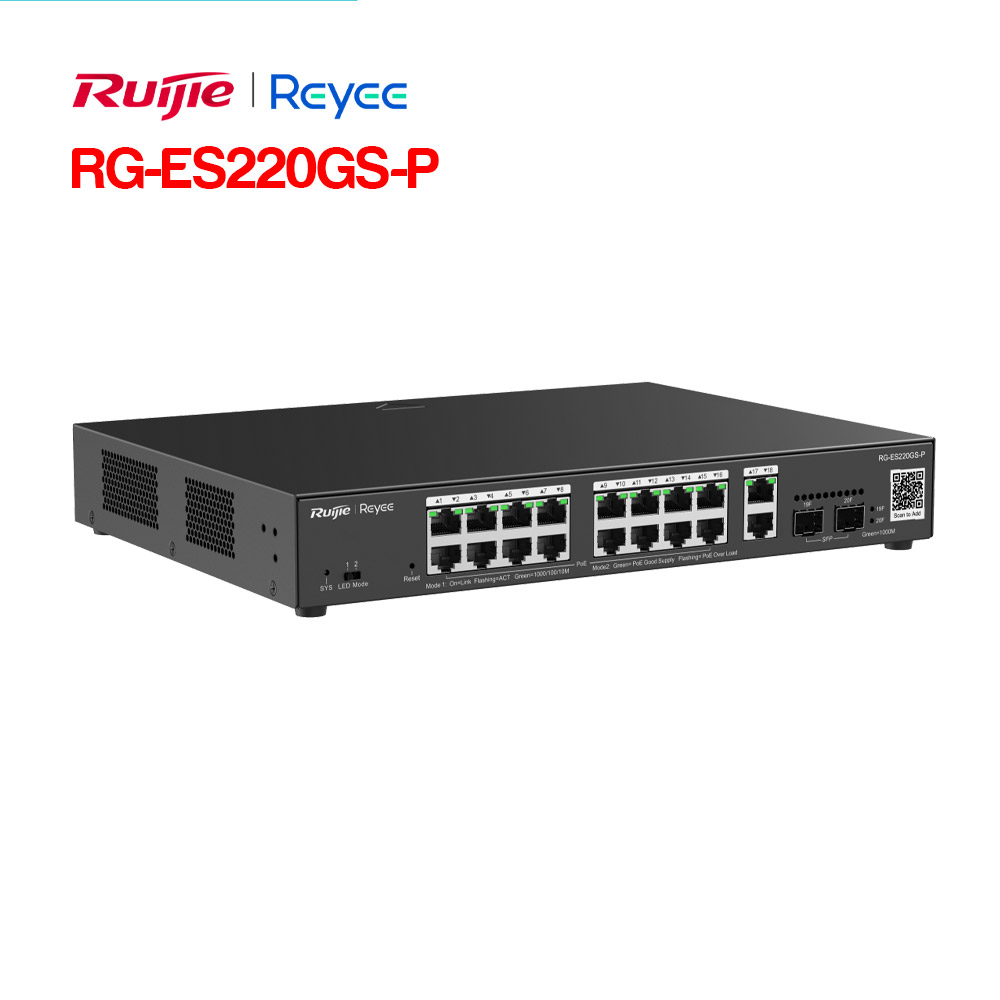 Switch 20 Cổng RUIJIE RG-ES220GS-P Layer 2 Smart Managed PoE 