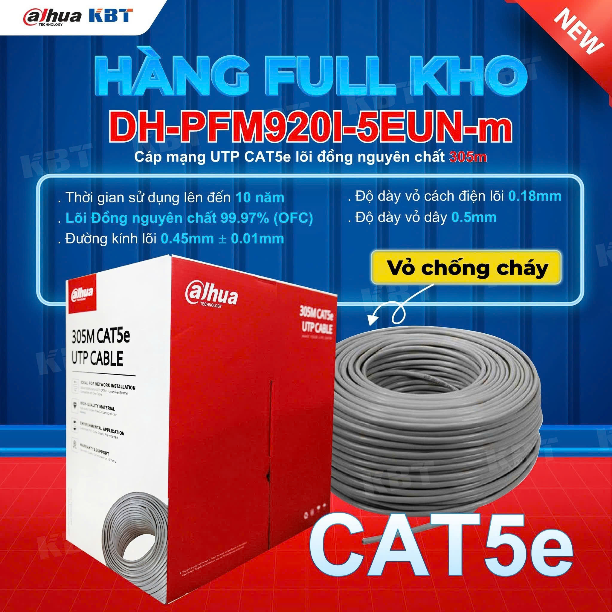  Dây cáp mạng UTP CAT5e DAHUA DH-PFM920I-5EUN-m