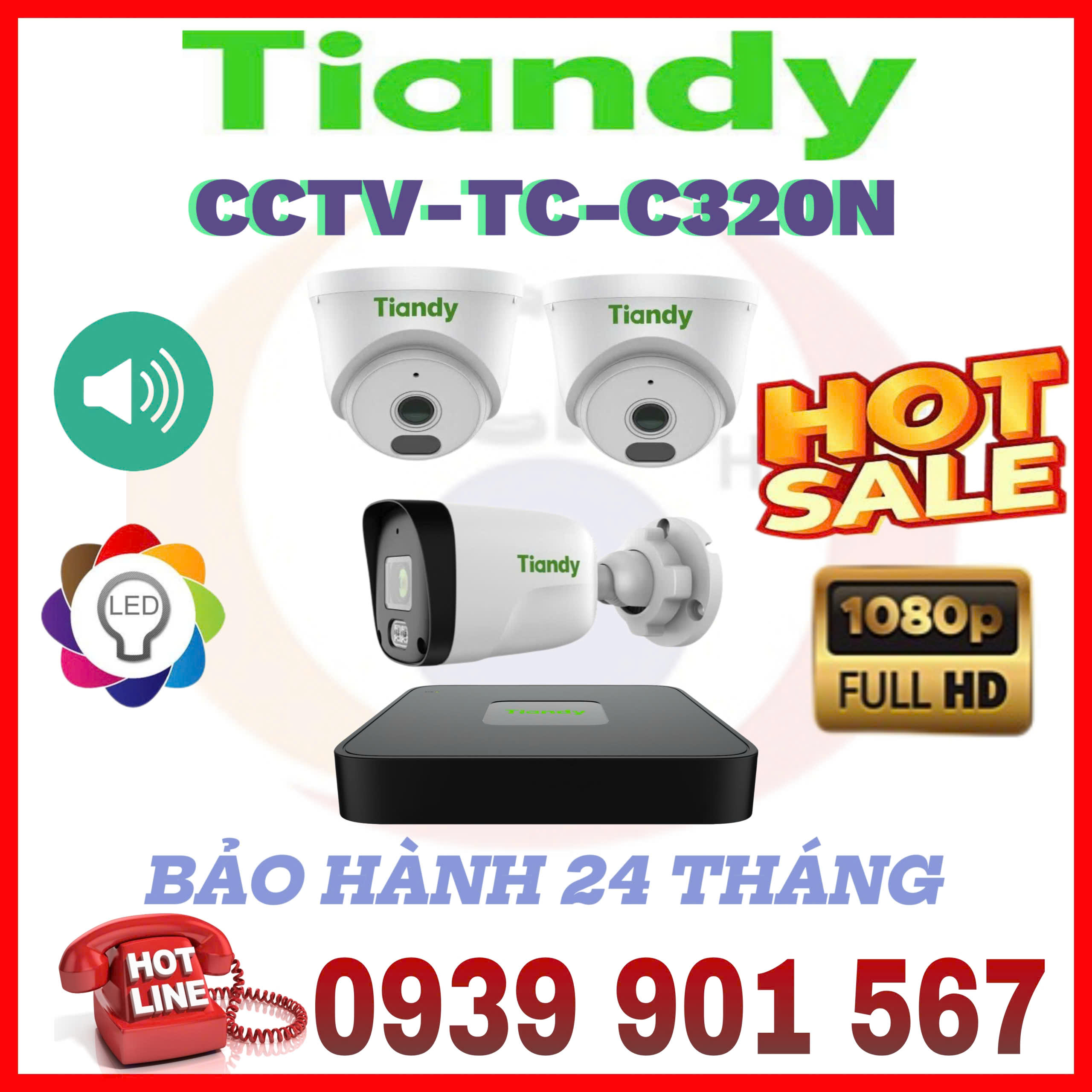 LẮP ĐẶT BỘ 3 CAMERA QUAN SÁT TIANDY CCTV-TC-C320N