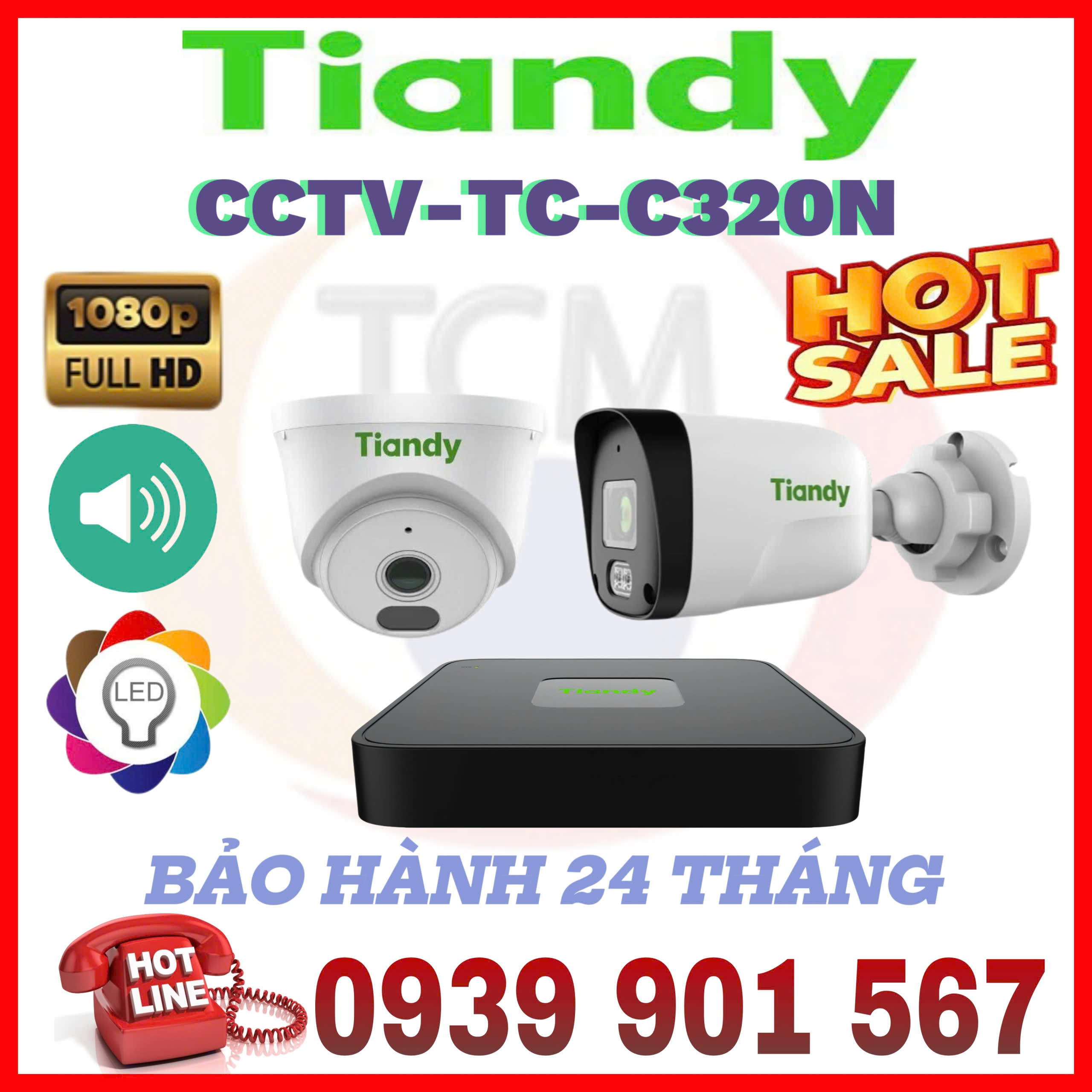 LẮP ĐẶT BỘ 2 CAMERA QUAN SÁT TIANDY CCTV-TC-C320N