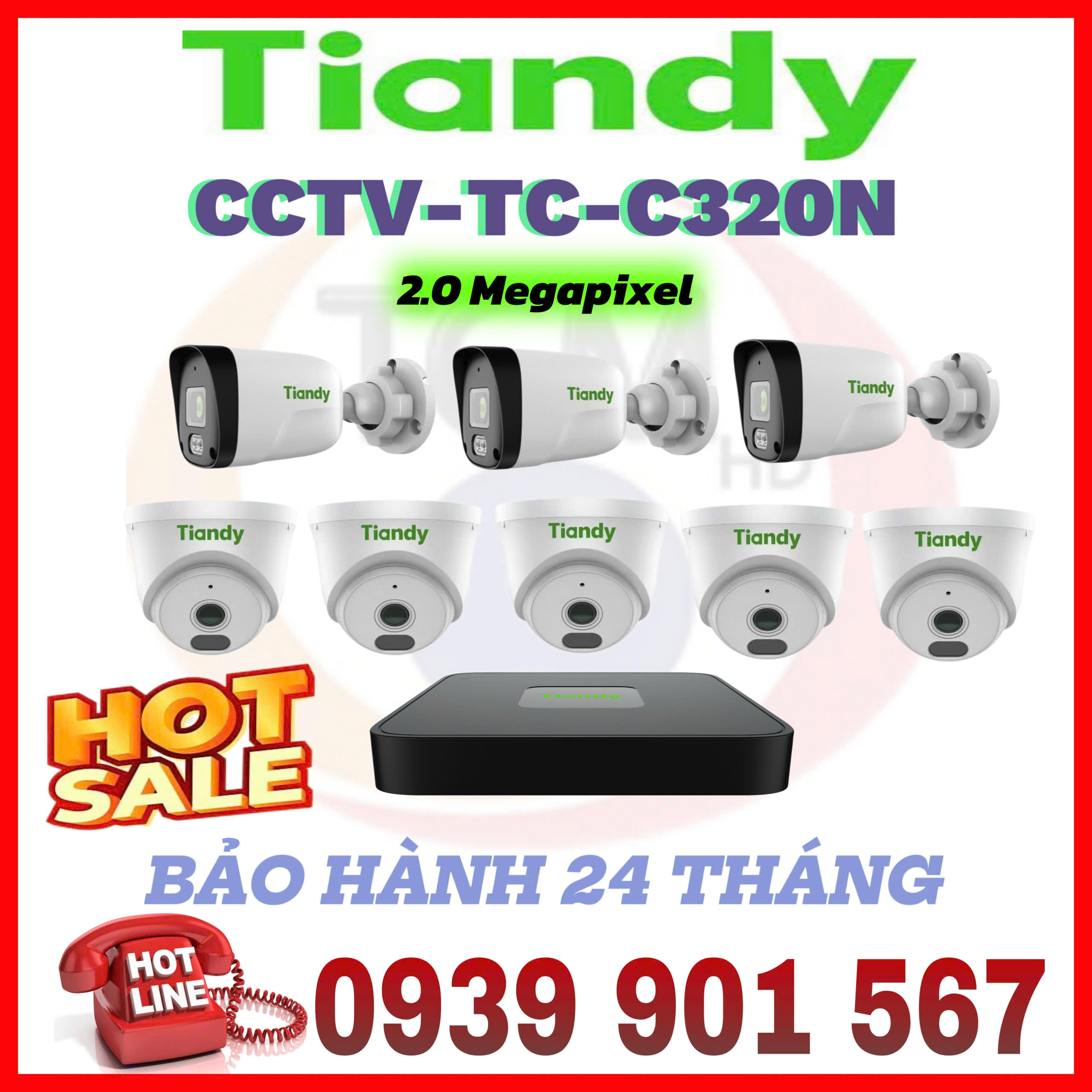 LẮP ĐẶT BỘ 8 CAMERA QUAN SÁT TIANDY CCTV-TC-C320N