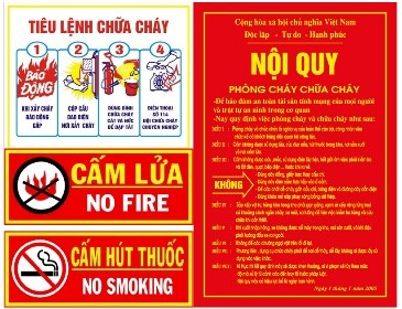 Bộ nội quy tiêu lệnh PCCC, nội quy PCCC, tiêu lệnh chữa cháy