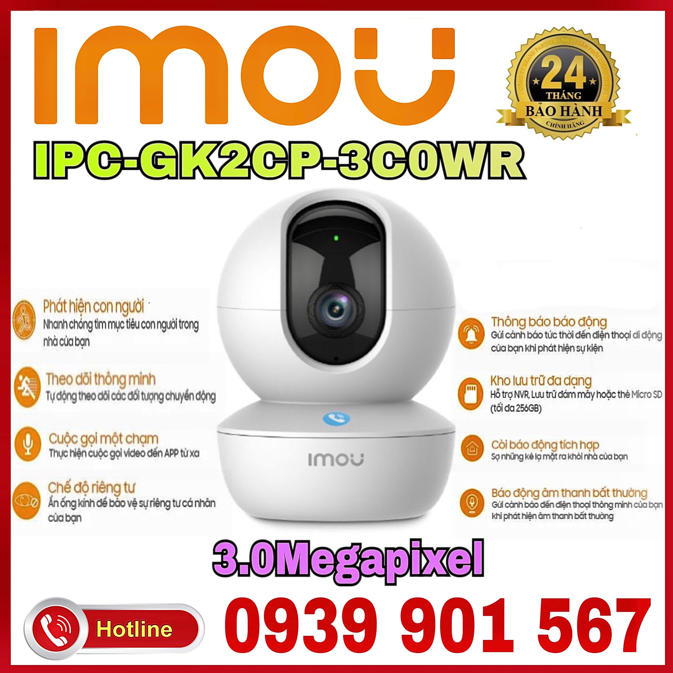 Camera IP không dây 3.0 Megapixel DAHUA IPC-GK2CP-3C0WR IMOU