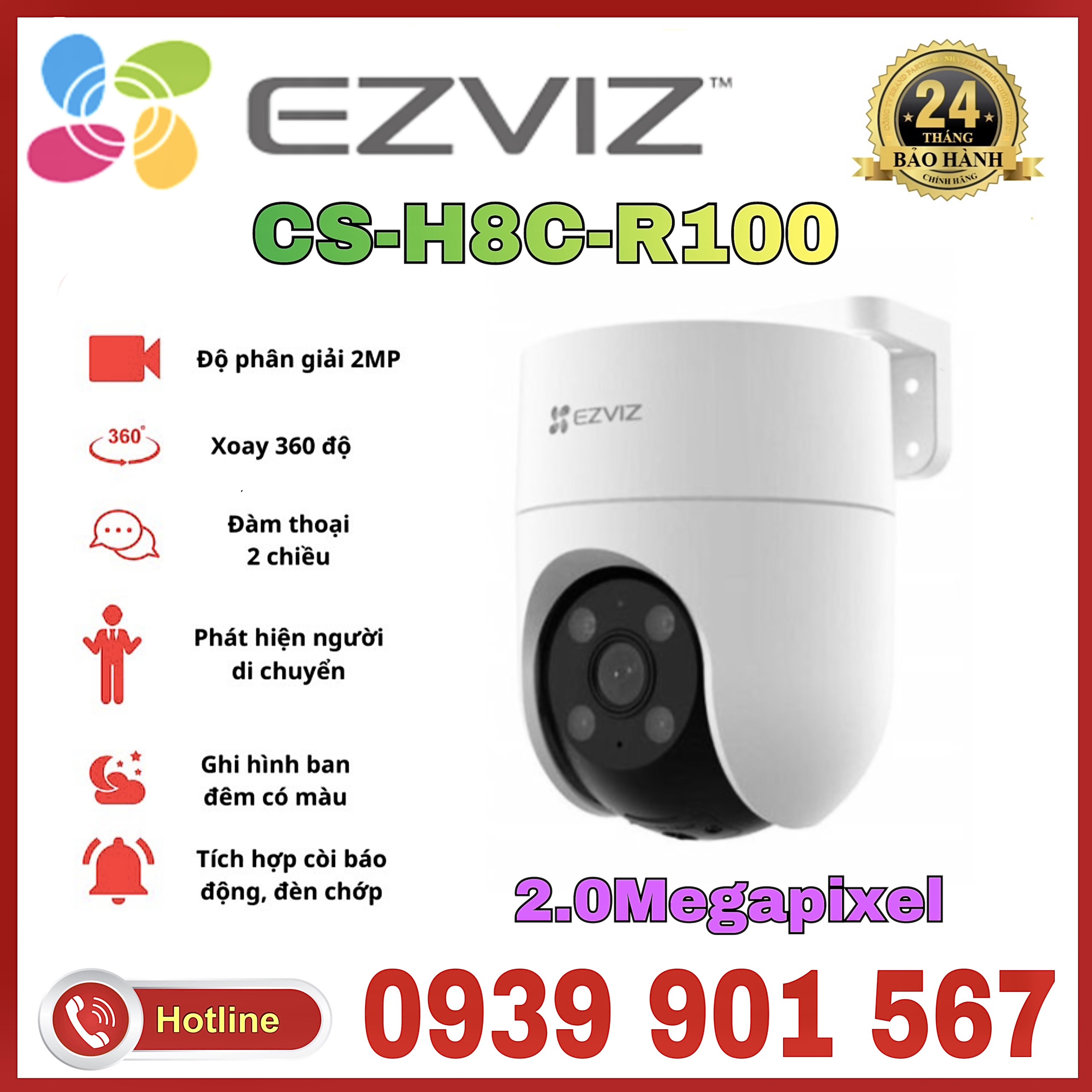 Camera IP hồng ngoại không dây 2.0 Megapixel EZVIZ H8C-R100