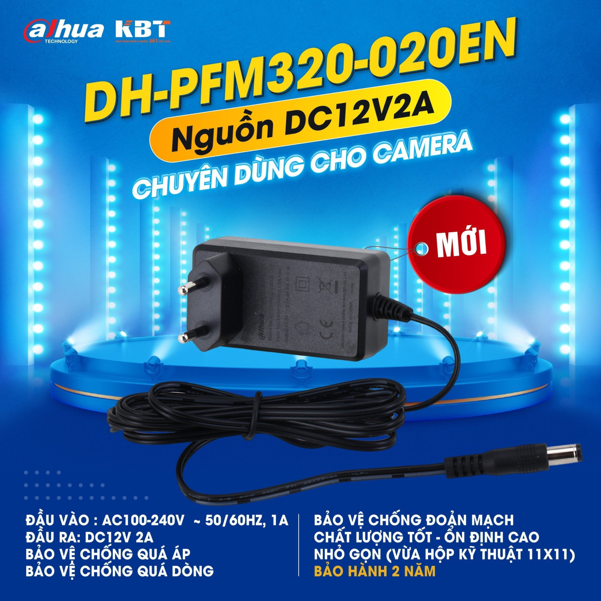 Bộ nguồn Adapter Camera Dahua 12V-2A (DH-PFM320-020EN)